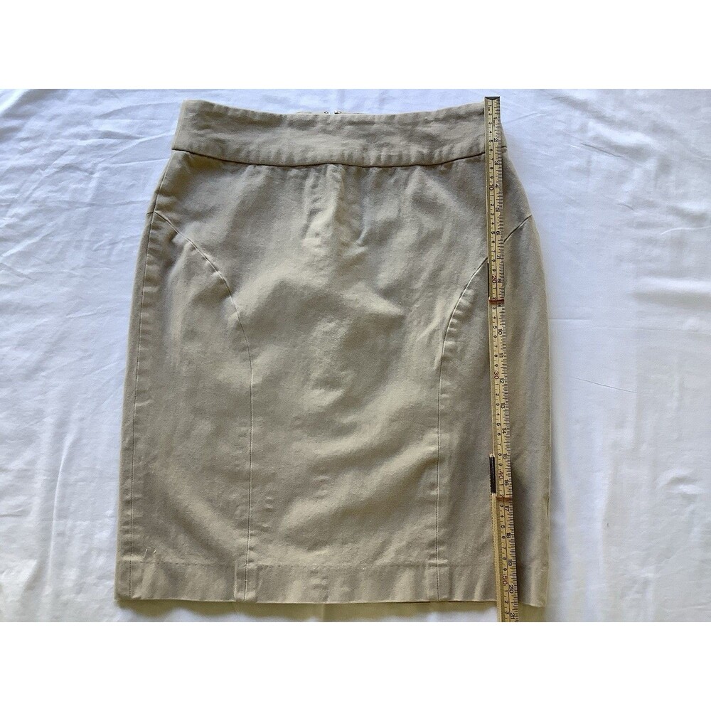 Banana Republic Pencil Skirt Tan Khaki Knee Length Women’s 6 Cotton Stretch